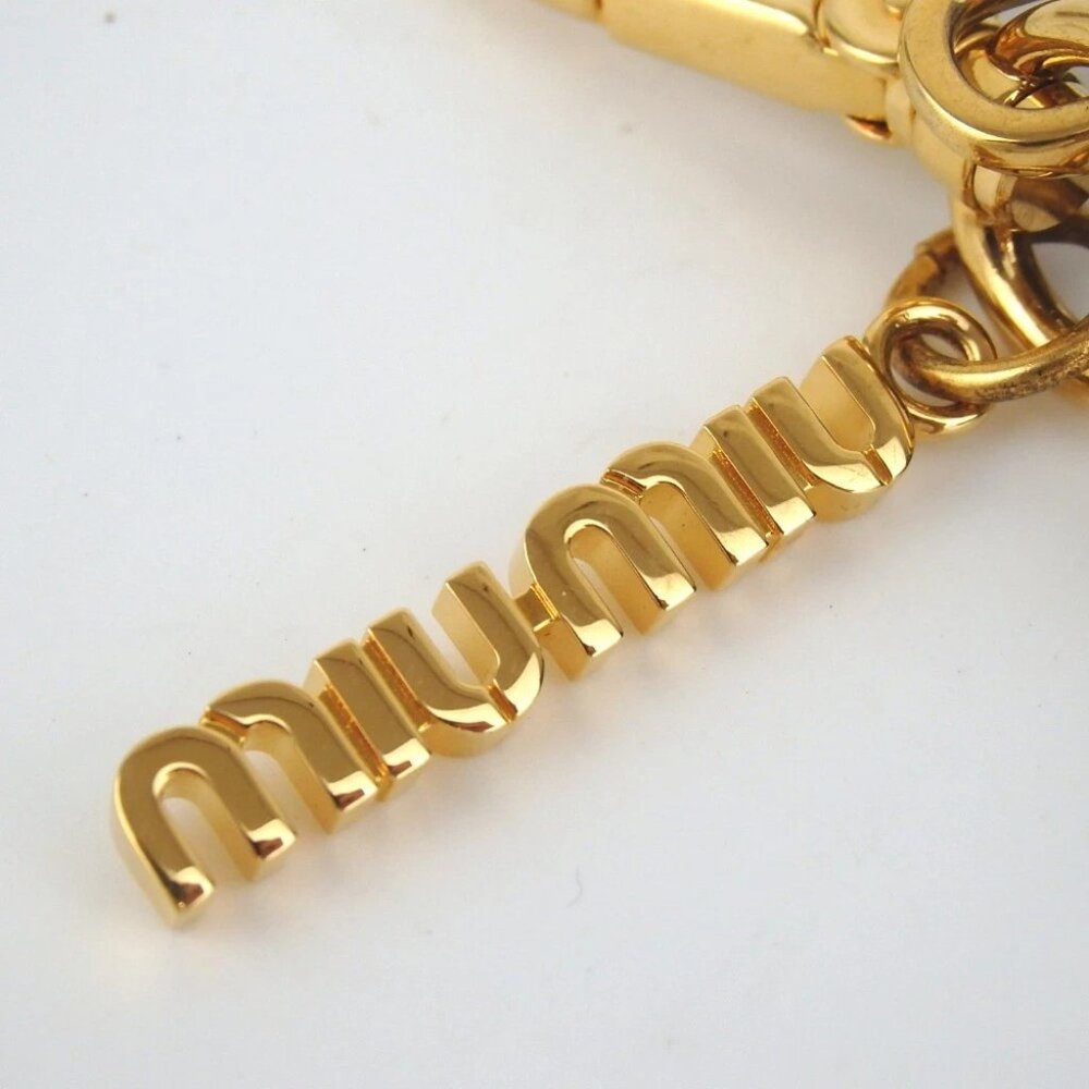 Authentic Miu Miu Flower Motif Key Ring Leather [… - image 7